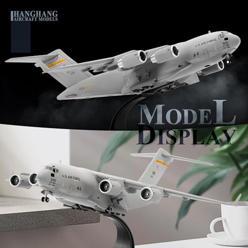 HANGHANG 1/200 Scale US Air Force C-17 Global Overlord Strategic Transport Aircraft Alloy Aircraft Attack Plane Metal Fighter Military Model Fairchild Republic Diecast Plane Model for Collection - Image 3