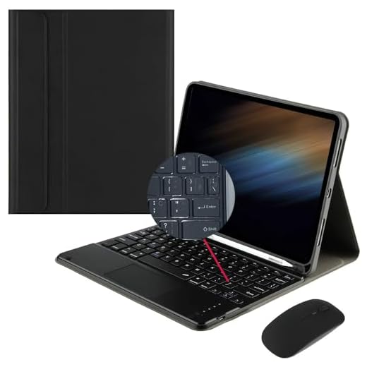 Capa protetora para Samsung Galaxy Tab S6 Lite de 10.4 polegadas 2024/2022/2020, com teclado sem fio ABNT2 e com suporte para caneta (Preto)