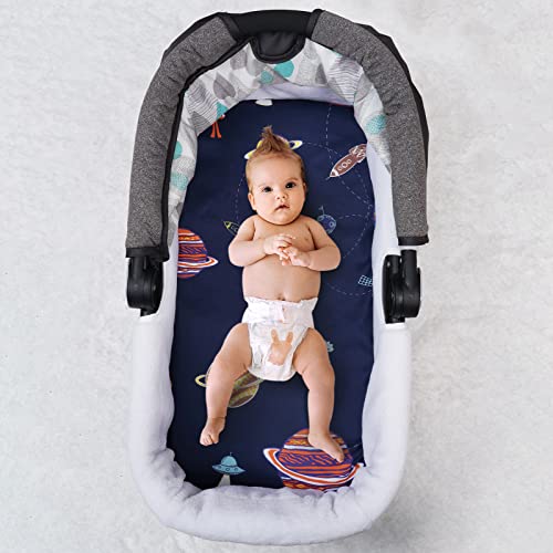 Image of PHF Soft Bassinet Sheet Set, 2 Pack Silky Comfy Breathable Cradle Sheets for Baby Boys Girls, Univeral Fit for Most Cradle and Bassinet Mattress, Space