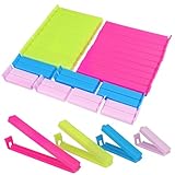 34 Pack Plastic Chip Clips - Resealable Sealing Clips for Food Storage & Snack Bags - 4 Sizes, Bright Colors - 2.4'/3.2'/4.3'/5.5'