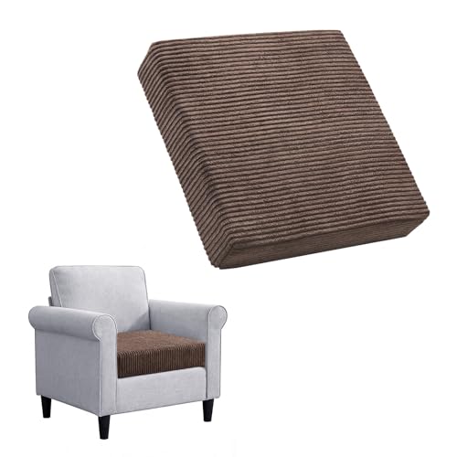 Yueyocici Corduroy Recliner Seat Cushion, Large High Density Foam Square Seat Cushion for Recliner Chair, Office Chair, Car, Sofa,Relieves Long-Sitting Pain, (Brawn)
