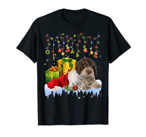 Lagotto Romagnolo - Pijama navideño con gorro de Papá Noel Camiseta