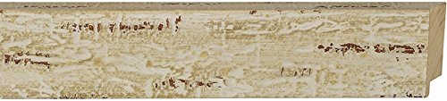 Picture Frame Moulding (Wood) 100ft Bundle - Distressed/Aged White Finish - 2" Width - 9/16" Rabbet Depth