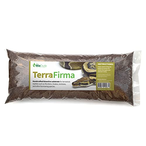 The Bio Dude Terra Firma Bioactive Reptile Substrate 6 quarts for terrariums and vivariums. Bioactive Habitat Substrate for Ball Pythons, Fat Tail Geckos, Milk Snakes, King Snakes and Monitors