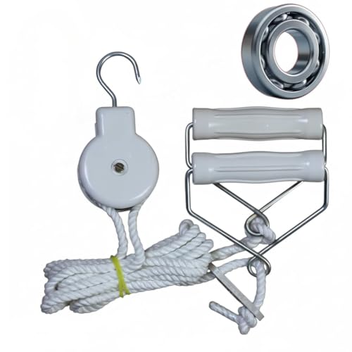 Image of AARAM Pulley with Rope and Door Strap, Easy to Use Exercise Equipment for Frozen Shoulder and Hand /Arm Exercise Material Nylon Plastic, Smooth Action Pulley (Grey & Black)