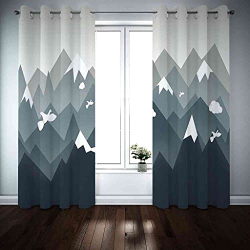 Rideau occultant isolant thermique phonique oiseau 3D 200x214 cm