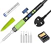 YEEHONEC Soldering Iron Kit, 90W Sleep Mode Auto-Off Soldering Iron, Adjustable Temperature with LCD Display, Includes Soldering Stand, 5 Tips & Solder for Electronics Repair