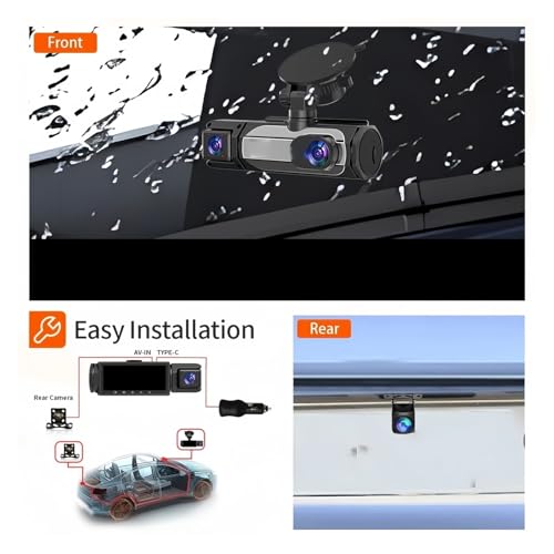 Caméra voiture 3 objectifs anti collision avec surveillance parking nocturne - 6