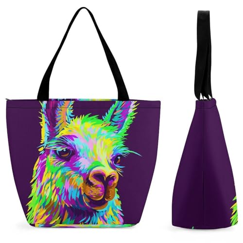 Sac shopping alpaga coloré idéal pour vos voyages et sorties en ville