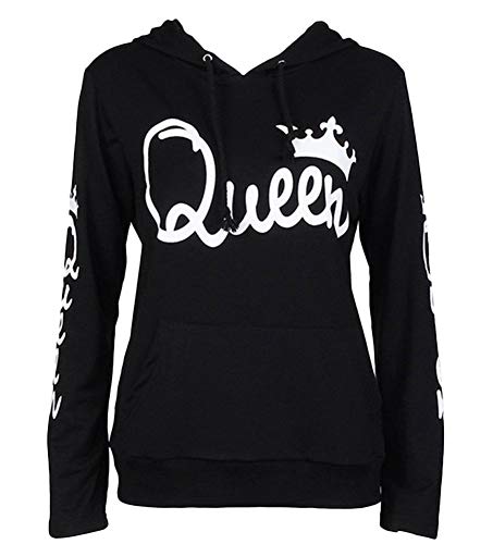 Tomwell Hombre Y Mujer Moda King Queen Impresión Sudaderas con Capucha Manga...