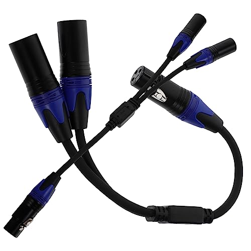 VICASKY 2 Pçs Microfone Azul Com Fio Xlr Para Xlr Divisor De Microfone Cabo De Microfone De 3 Pinos