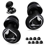 OULEKE 耳栓 睡眠用 イヤープラグ 遮音 [2025改良型・睡眠専門医師共同開発] みみせん 完全遮音 寝返り痛くない いびき対策グッズ 安眠グッズ ノイズ キャンセリング 耳栓 聴覚保護 50dB遮音 騒音対策 二核シリコン製 水洗い可能 繰り返し 男女兼用 収納ポーチ付 飛行機 勉強 旅行 ライブ 仕事用(ブラック, 4サイズイヤーチップ)