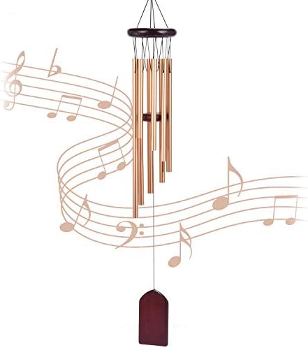 Wind Chimes Outdoor, 8 Aluminum Alloy Tubes Wind Chimes for Garden Patio Backyard Home Decor(Golden)