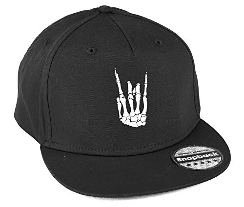 Hippowarehouse Skeleton Hand Snapback hat Premium Printed 5 Panel Flat Peak Cotton OneSize Adults