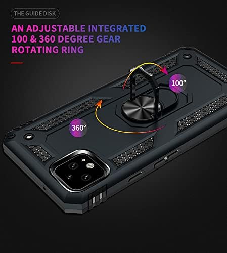 Asuwish Compatible with Google Pixel 4 XL Phone Case with Tempered Glass Screen Protector Cover and Stand Ring Holder Hard Shockproof Magnetic Heavy Duty for Pixle 4XL Pixel4XL 4LX LX Women Men Black