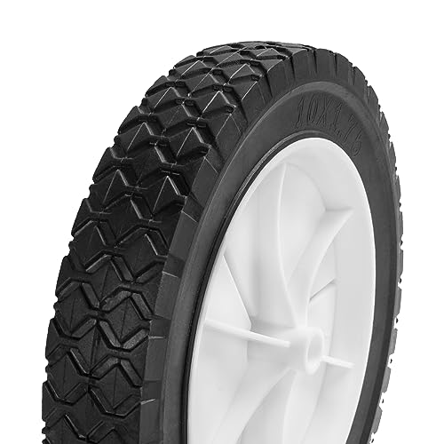 Sutmorly Mower Wheel Replaces for Oregon 72-110 10''x1.75'' Ribbed Tread, Lawnmower 10 Inch Wheel Replaces for Oregon 72-110 Hand Trucks Utility Carts 10x175 Wheel, 2 pack