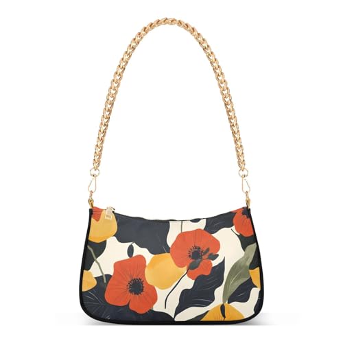 CEBUGI Crossbody Bags for Women Shoulder Purse Flower Pattern Handbags Stylish Clutch Purse with Chain Strap