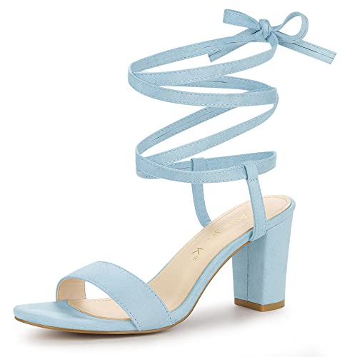 Sandales à talons épais Allegra K femme chaussures bleu ciel 39