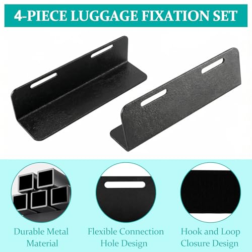 MCTNCT 4 Stück Gepäckfixierung kofferraum,Kofferraum klett fixierung,Auto Kofferraum Organizer, Kofferraum Klett Fixierung, für Auto-und SUV-Kofferräume zur sicheren Organisation und Fixierung