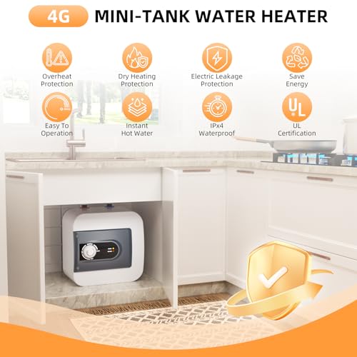 image for Nessxa Electric Mini Tank Water Heater, 4Gallon Under Sink On Demand H