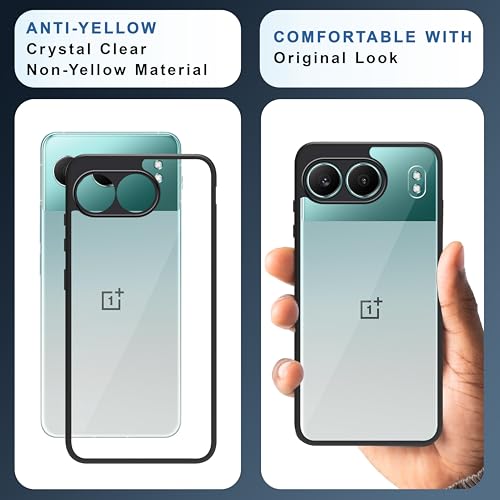 Image of CEDO Backcover for OnePlus Nord 4 (5G) | Camera Protection Bump Shockproof Edge | Ultra Hybrid Transparent Acrylic Clear TPU+PC Hard Backcase Cover (Black)
