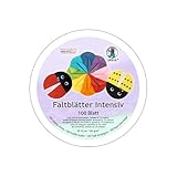 Ursus 296 74 99 - Faltblätter Intensiv, 100 Blatt, Ø 15 cm, 130 g/m² Tonzeichenpapier in 10 Farben, Tonpapier zum Basteln, DIY & Deko