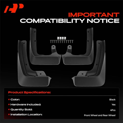 Image of A-Premium Mud Flaps Compatible with BMW | for BMW X3 2025, No Drilling Required Mud Guards with Hardware Accessories, Set of 4 Front and Rear