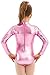 Javly Metallic Toddler Unitard, Sparkly Tumbling Gymnastics Dance Leotard, Mock Neck Long Sleeve Zipper Back Bodysuit for Baby Girls Kids Teens 2-10 Years