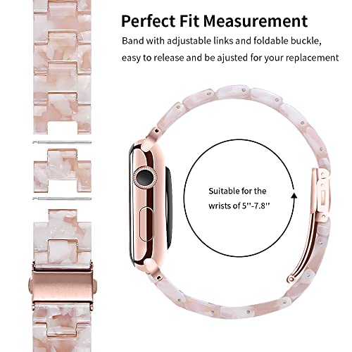 Ocebeec Resin Bands Compatible With Apple Watch 38Mm 40Mm 41Mm 42Mm 44Mm 45Mm, Light Resin Strap Bracelet Replacement For Iwatch Se Series 7/6/5/4/3/2/1 Women Men (Pink Flower, 38Mm/40Mm/41Mm) #TOP2