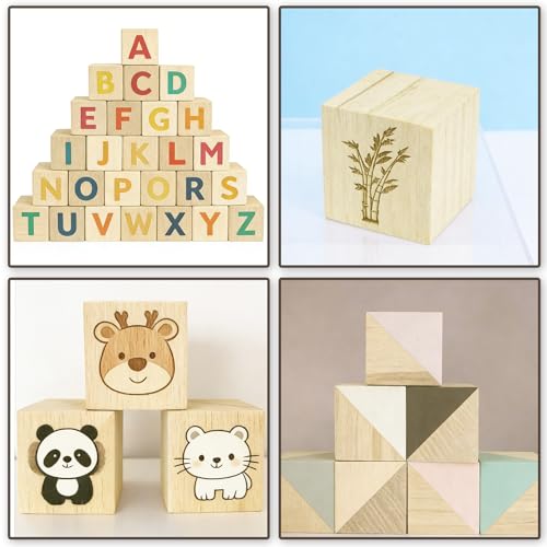 6 Pack Wooden Cubes Wood Block Unfinished Square Blocks 2 Inch by DODHEG - Image 6
