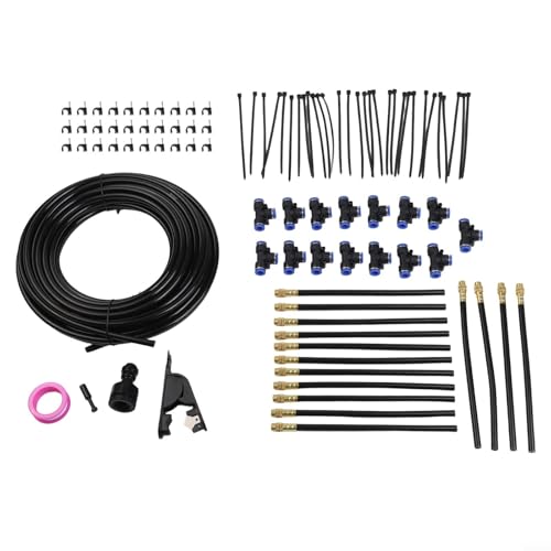 Kit d'arrosage automatique noir avec jet de brume réglable pour le jardin
