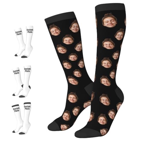 KOLOWKO Calcetines personalizados con foto, calcetines con foto personalizada, calcetines divertidos personalizados para hombre y mujer, regalo, aptos para hombre y mujer.