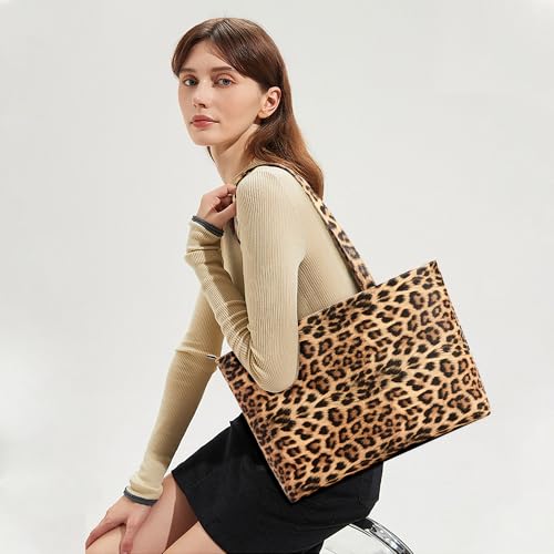 Image of KALIDI Tote Bag Zipper Shoulder Bag Faux Leather Purses Satchel for Women Casual Handbag Work Dating College