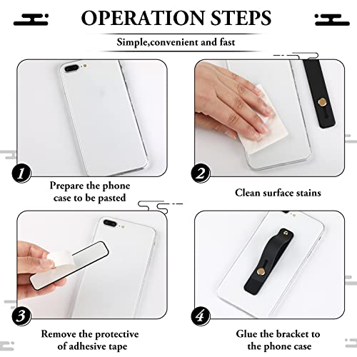Image of Weewooday 6 Pieces Phone Grip Holder Cell Phone Grip Strap Telescopic Finger Strap Stand Universal Finger Kickstand for Most Smartphones(White, Black,Classic)