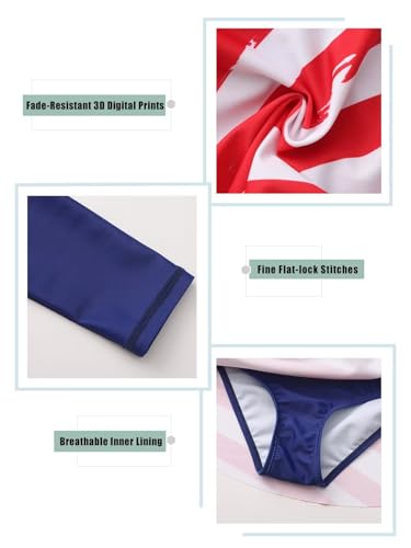 Image of Girls One Piece Swimsuits Long Sleeeve Swim Dress for Kids Girls Bathing Suits Summer Swimwear 3-16 Years