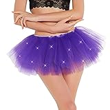 YSSAI LED Tutu for Women 5 Layered Light Up Neon Tulle Tutu Skirt Teens Ballet Party Dance Skirt for Girls Adults Purple,26 Short