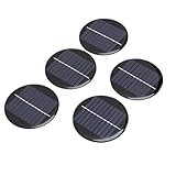 VBESTLIFE 5 Stück Monokristallines Silizium Rundes Solarzellen-Panel-Modul Zum Selbermachen für Leichtes Spielzeug, Ladegerät, 60 Mm Durchmesser