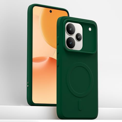 Image of Pikkme Back Cover for Realme P4 Pro 5G Soft Matte Silicone Mag-Safe Design (Mag-Safe Not Support) Camera Protection | Slim Fit Bumper Cover (Green)