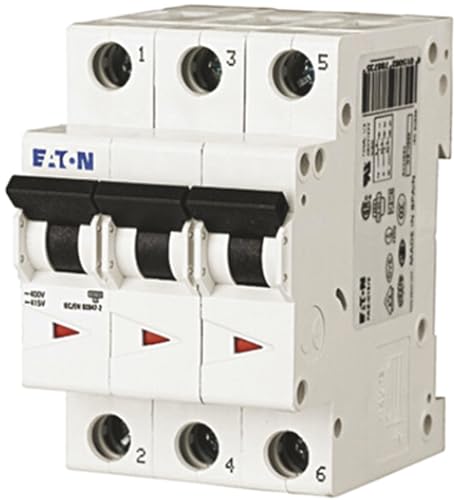 Magnetotérmico Eaton de 3 polos evite cortes por picos de arranque clase D