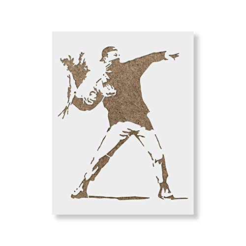 Rage Flower Thrower Banksy - Urban Art, Banksy Stencil, Flower Thrower