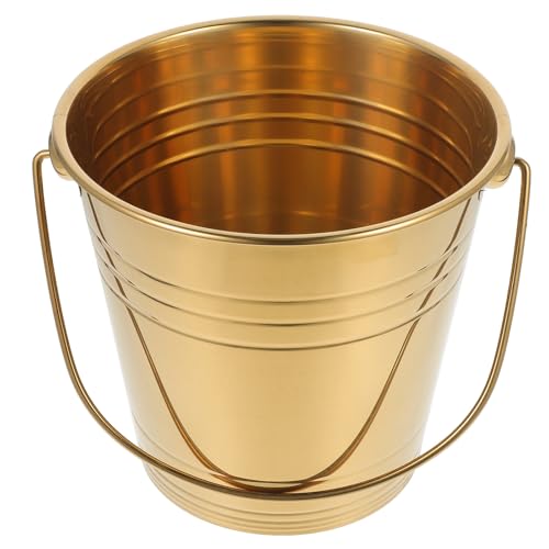 JOINPAYA Cubo de Hielo de Acero Inoxidable de 3000 Ml Asa para Enfriar Bebidas en Picnics y Reuniones al Aire Libre, Cubeta Metálica Ligera para Vino y Cerveza