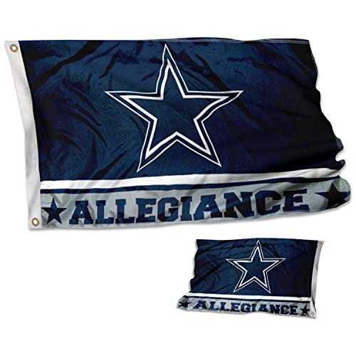 Drapeau Dallas Cowboys double face Allegiance grand format bleu marine
