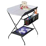  meihe Table à Langer Pliable et Portable, Table a Langer Pliante pour Remplacement de la couche,Chambre Bébé,Réglable en Hauteur (79 * 55.5 * 96cm)