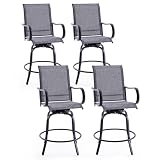 PASBAS Patio Swivel Bar Stools Set of 4