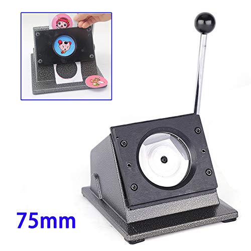 Card Machine TBVECHI 75mm Manual Round Punch Die Cutter Graphic Badge Button Maker