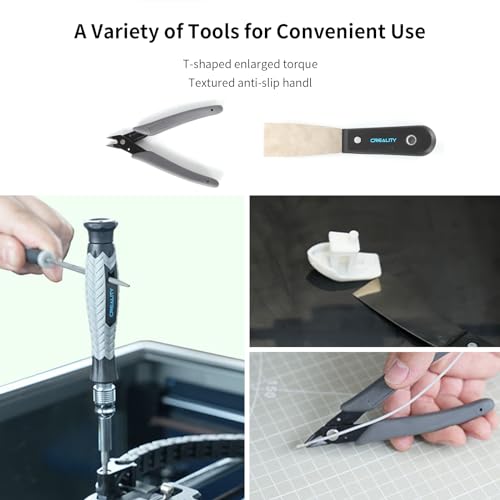 Creality 3D Printer Tool Kit Pro 74PCS, Model Post-Processing Tool, Nozzle Cleaning Set, Finishing, Deburring, Removing Tools including Cleaning Needles, Tweezers, Knifies, Suitable for All 3D Printer