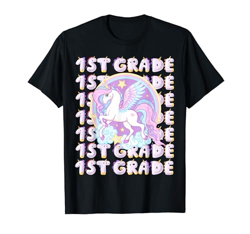 Unicorn 1st Grade Back To School First Day of First Grade T-Shirt