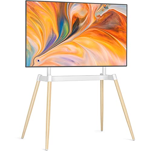 AOKCOS TV Bodenständer Mit Rollen - Höhenverstellbar & Schwenkbar Für 19-42 Zoll Fernseher Bis 20kg