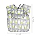 PandaEar Short Sleeve Bib 3-Pack Set| Baby & Toddler Waterproof Apron Smock with Pocket and Crumb Catcher |Washable Stain and Odor Resistant Apron | 6-30 Months (Neutral 1)