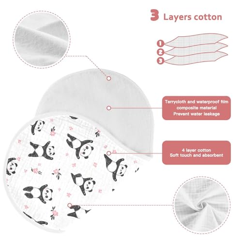 vvfelixl Cute Panda Dance Ballet Burp Cloths for Baby Boy Girls Baby Washcloths Burp Rags 1 Pack3